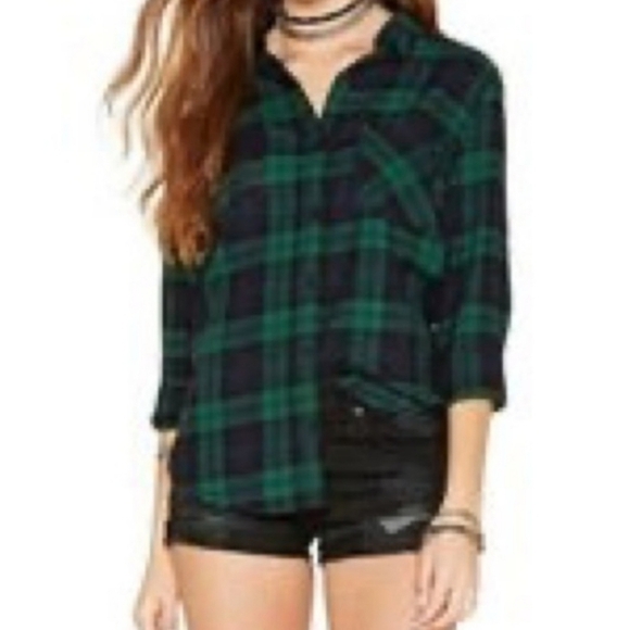 Beachlunchlounge Casual Cabincore medium plaid button down long sleeve shirt - Picture 8 of 8